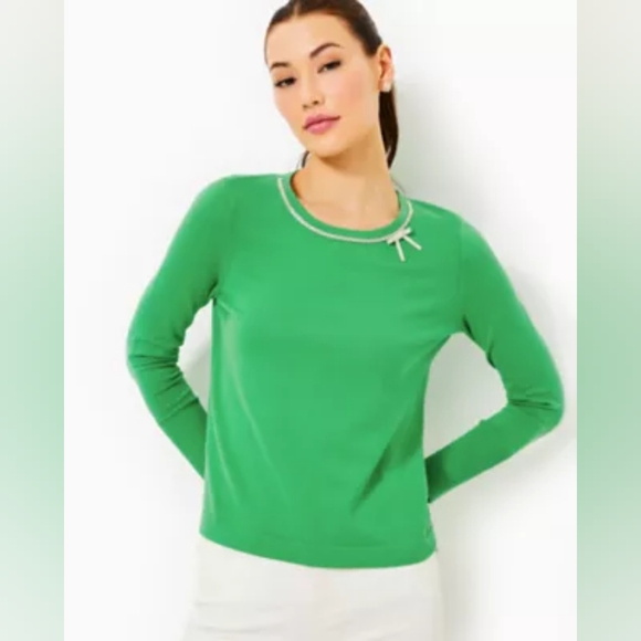 NWT Lilly Pulitzer Green Morgen Sweater - Picture 1 of 3